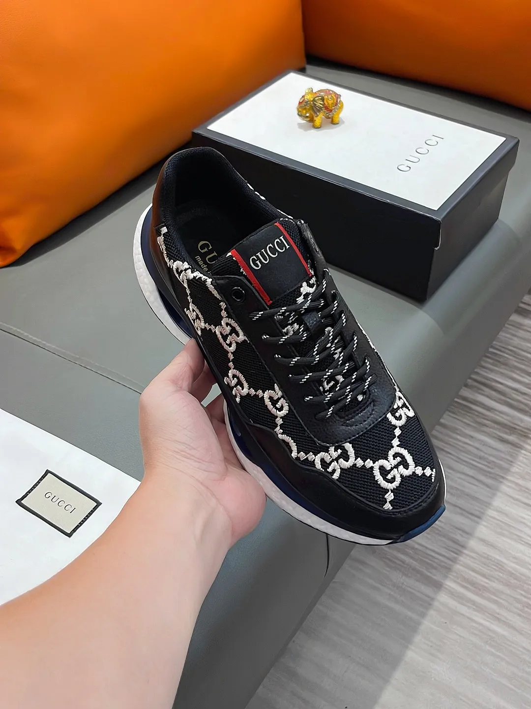 Men's shoes GUCCI "Gucci" P440 Regular size: 38-44 (casual shoes) Product materials: Selected cowhide upper, soft sheepskin lining; original outsole.